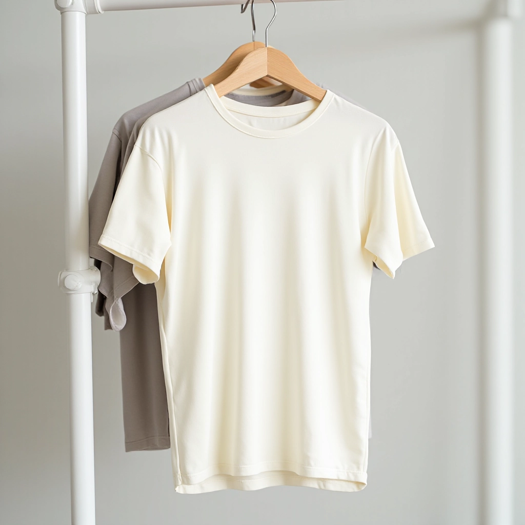 Proper care instructions for linen-cotton blend clothing showing flat drying technique and gentle handling methods